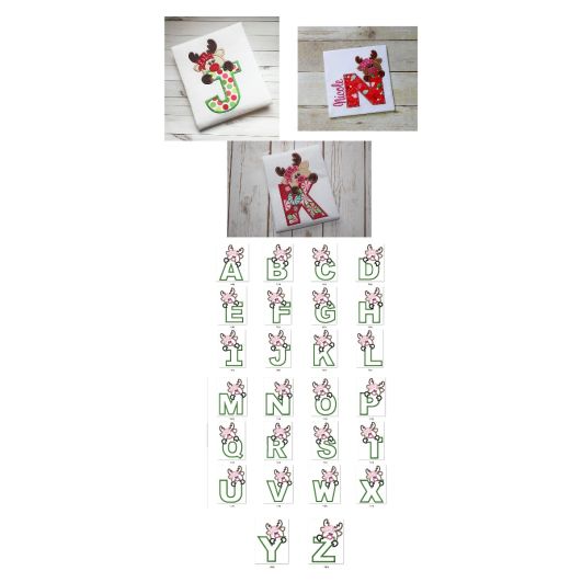 Girl Reindeer Alphabet | Machine Embroidery Designs by JuJu