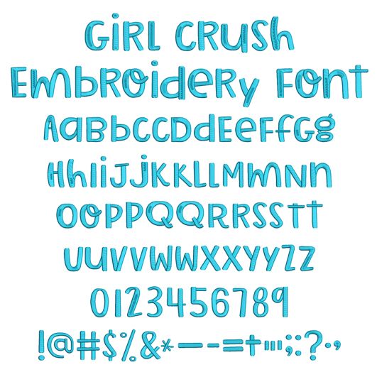 Girl Crush Embroidery Font | Machine Embroidery Designs by JuJu