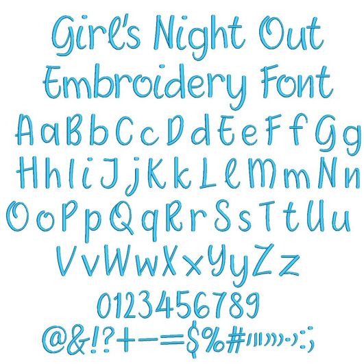 Girls Night Out Embroidery Font | Machine Embroidery Designs by JuJu