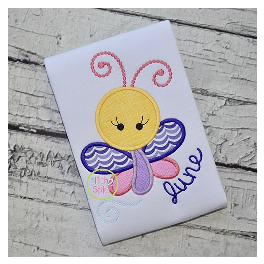 Girly Butterfly Applique | Machine Embroidery Designs by JuJu