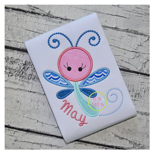 Girly Dragonfly Applique | Machine Embroidery Designs by JuJu