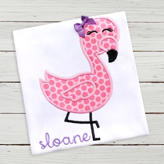 Flamingo Girl | Machine Embroidery Designs by JuJu