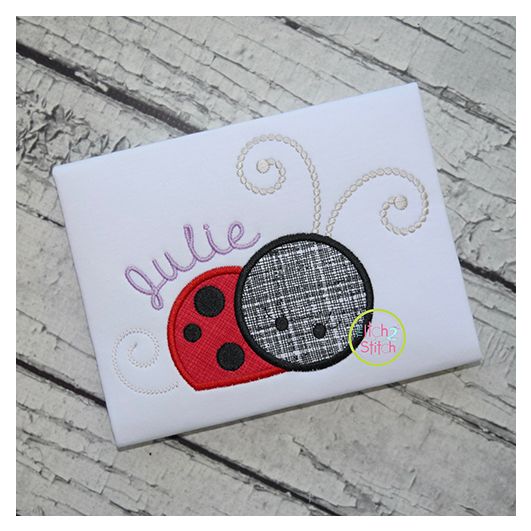 Girly Ladybug Applique | Machine Embroidery Designs by JuJu