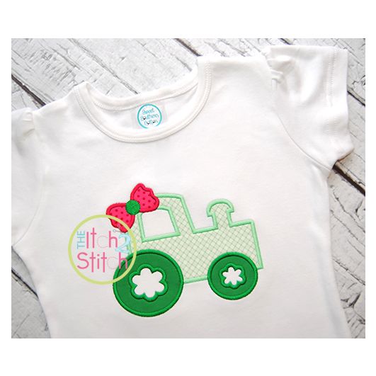 Girly Tractor Applique | Machine Embroidery Designs by JuJu