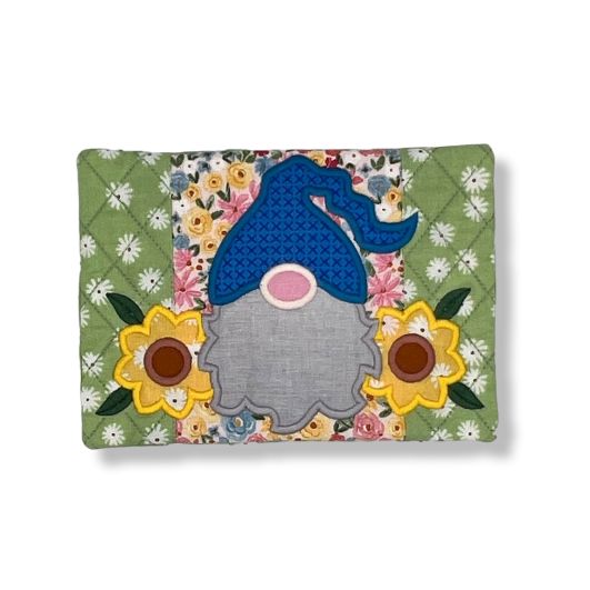 ITH Gnome Sunflower Mug Rug