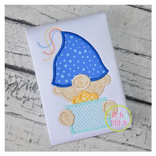 Gnome Birthday Boy Applique Design | Machine Embroidery Designs by JuJu