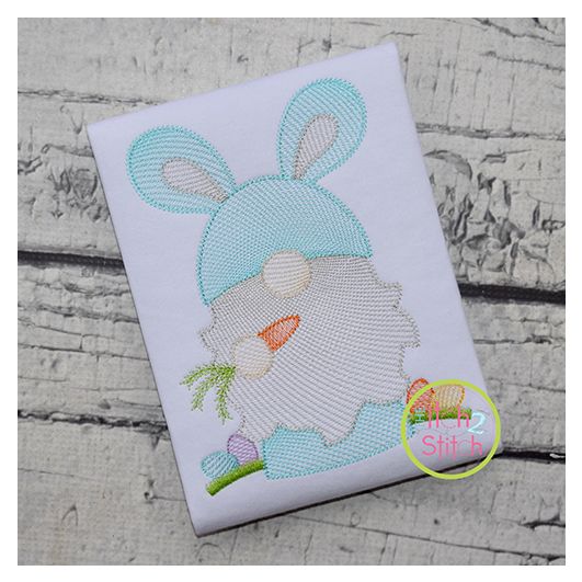 Itch 2 Stitch Gnome Bunny Sketch Digital Embroidery Machine Designs by JuJu