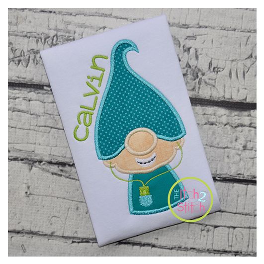 Gnome Teen Boy Applique Design | Machine Embroidery Designs by JuJu