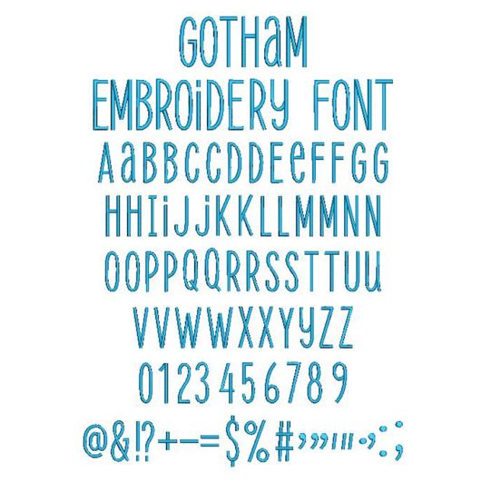 Gotham Embroidery Font | Machine Embroidery Designs by JuJu