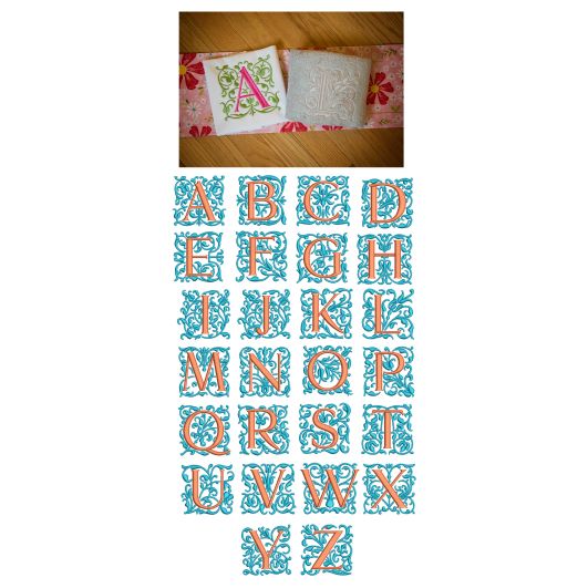 Gracie Monograms Machine Embroidery Designs by JuJu