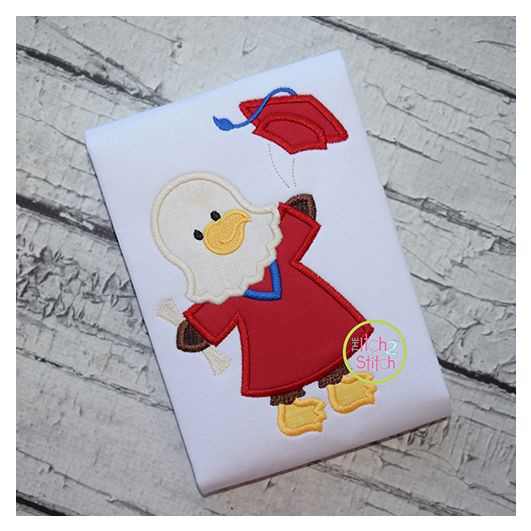 Graduation Eagle Applique | Machine Embroidery Designs by JuJu