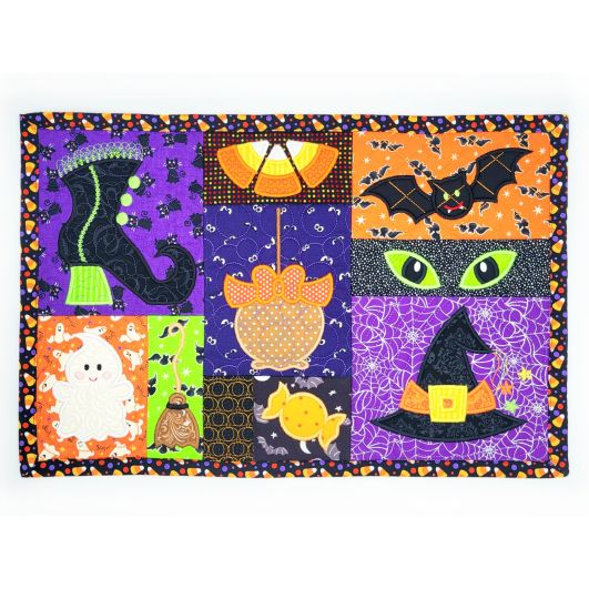In The Hoop Halloween Placemat 2 | Machine Embroidery Designs by JuJu

