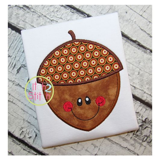 Happy Acorn Applique | Machine Embroidery Designs by JuJu