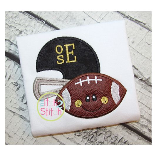 Football Helmet 2 Applique | Machine Embroidery Designs by JuJu