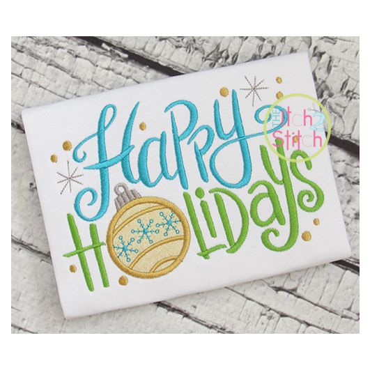 Happy Holidays Embroidery | Machine Embroidery Designs by JuJu