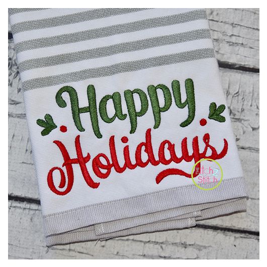 Happy Holidays 2 Embroidery | Machine Embroidery Designs by JuJu