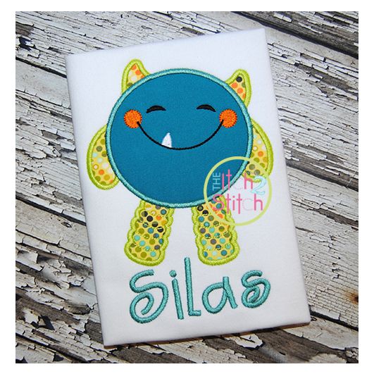 Happy Monster Applique | Machine Embroidery Designs by JuJu