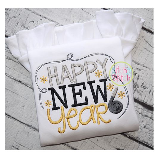 Happy New Year 2 Embroidery | Machine Embroidery Designs by JuJu