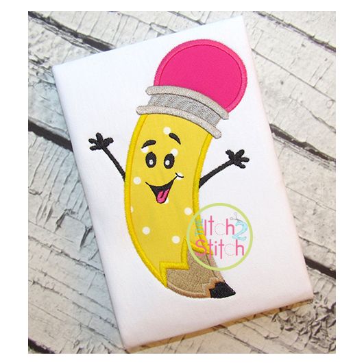 Happy Pencil Applique | Machine Embroidery Designs by JuJu