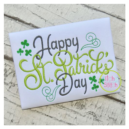 Happy St Patrick's Day | Machine Embroidery Designs by JuJu