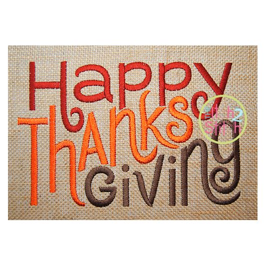 Happy Thanksgiving Embroidery | Machine Embroidery Designs by JuJu