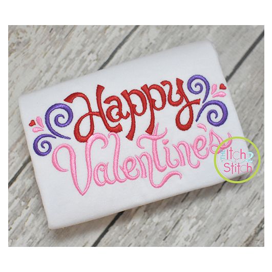 Happy Valentine's Embroidery Design | Machine Embroidery Designs by JuJu