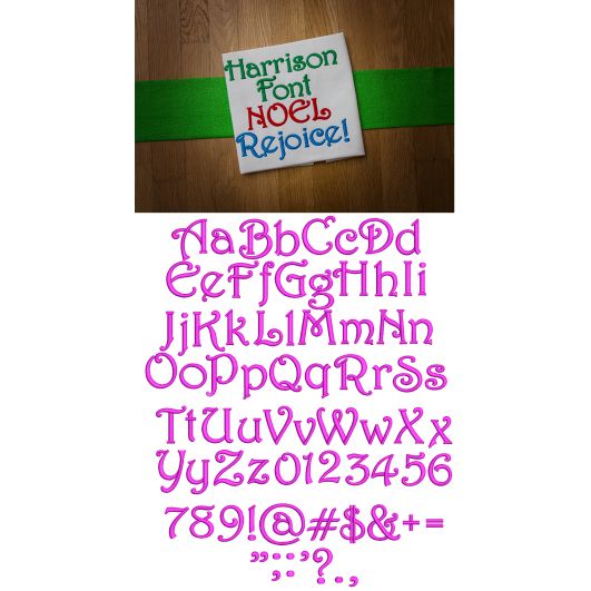 Harrison Embroidery Font Machine Embroidery Designs by JuJu
