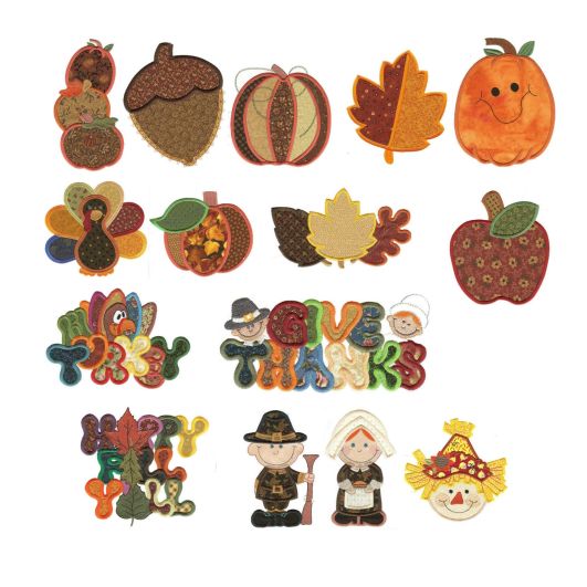 Jumbo Harvest Sampler Applique Machine Embroidery Designs by JuJu 
