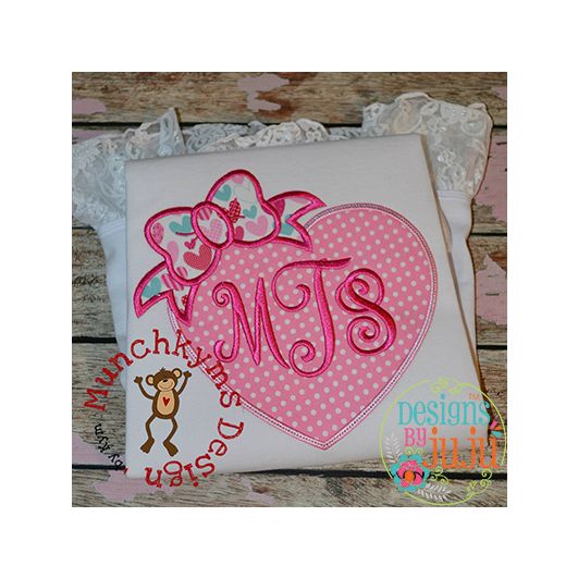 Heart Bow | Machine Embroidery Designs by JuJu