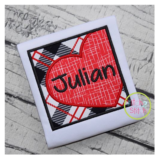 Heart Box Applique | Machine Embroidery Designs by JuJu