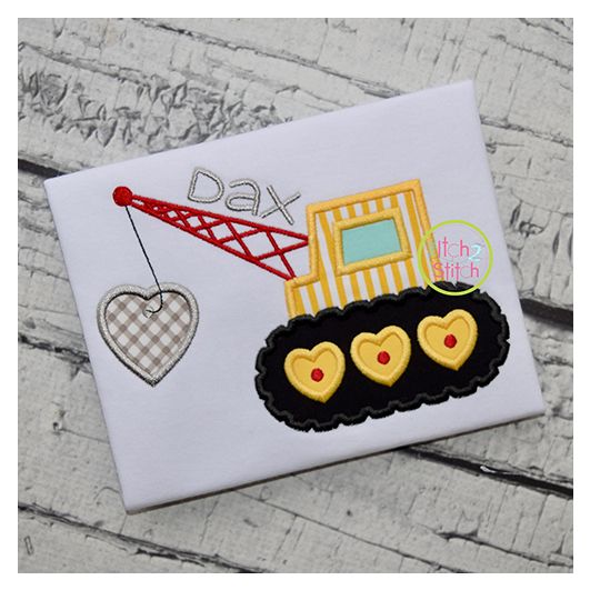 Heart Crane Applique | Machine Embroidery Designs by JuJu