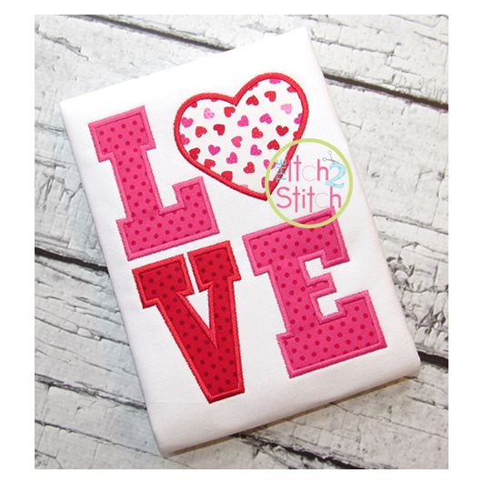 Heart LOVE Applique | Machine Embroidery Designs by JuJu