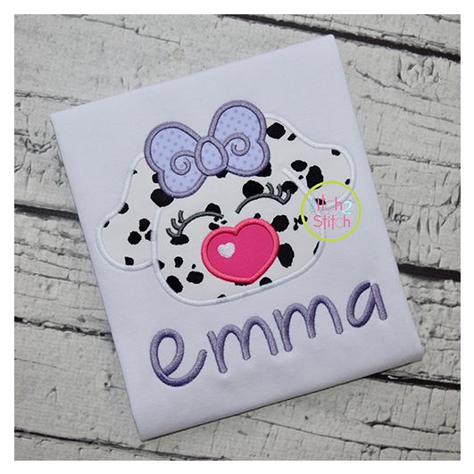 Heart Nose Puppy Girl Applique | Machine Embroidery Designs by JuJu