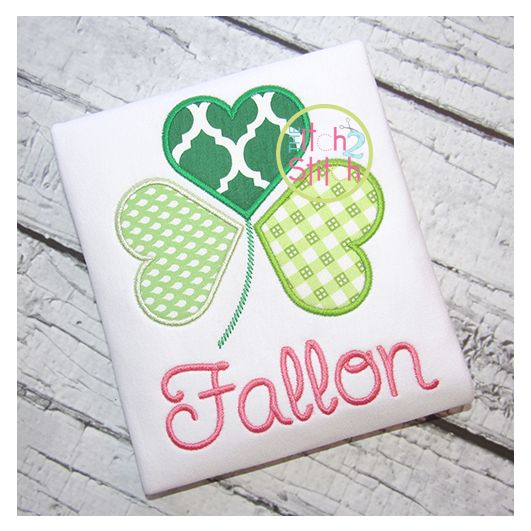 Heart Shamrock Applique | Machine Embroidery Designs by JuJu