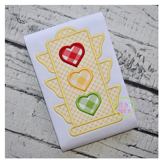 Heart Traffic Light Applique | Machine Embroidery Designs by JuJu