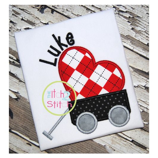 Heart Wagon Applique | Machine Embroidery Designs by JuJu