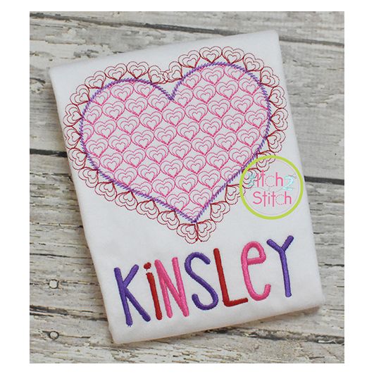 Heart with Triple Heart Motif Embroidery Design | Machine Embroidery Designs by JuJu