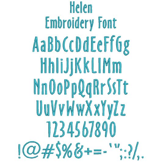 Helen Embroidery Font | Machine Embroidery Designs by JuJu
