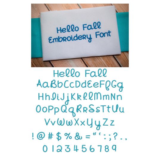 Hello Fall Embroidery Font Machine Embroidery Designs by JuJu