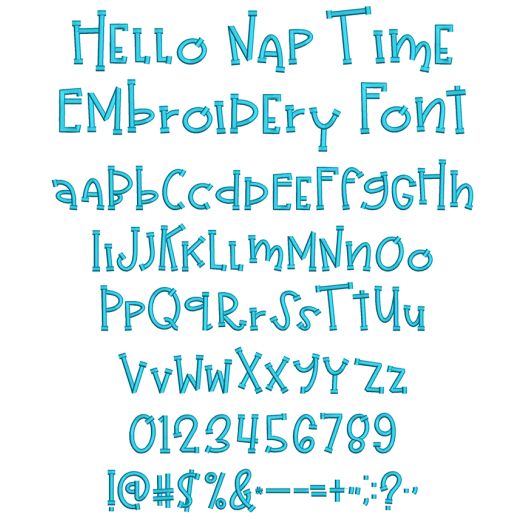 Hello Nap Time Embroidery Font | Machine Embroidery Designs by JuJu