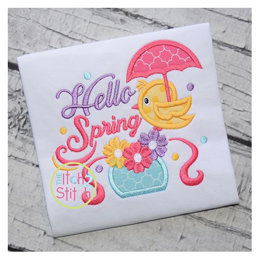Itch 2 Stitch Hello Spring Bird Digital Embroidery Machine Designs by JuJu