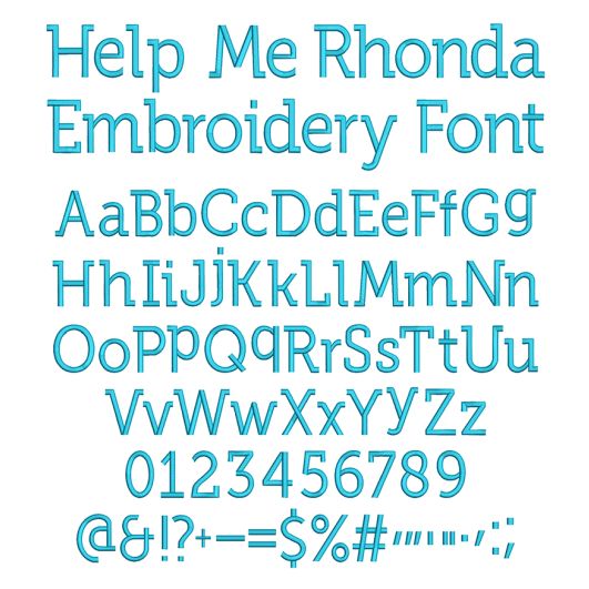Help Me Rhonda Embroidery Font | Machine Embroidery Designs by JuJu