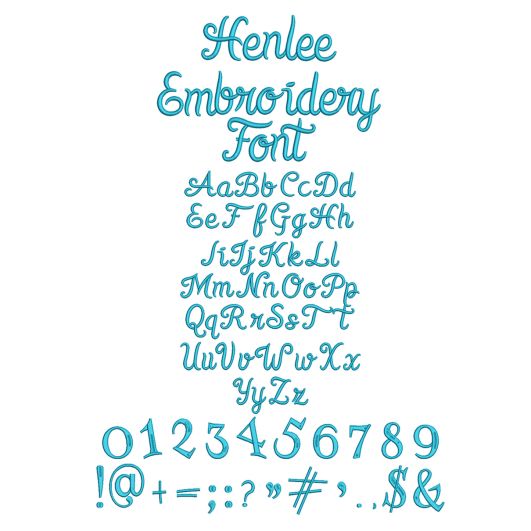 Henlee Embroidery Font Machine Embroidery Designs by JuJu