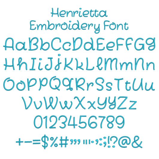Henrietta Embroidery Font | Machine Embroidery Designs by JuJu