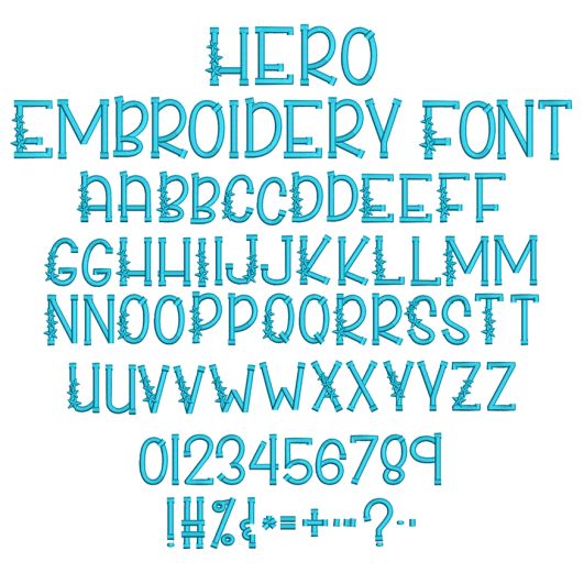 Hero Embroidery Font | Machine Embroidery Designs by JuJu