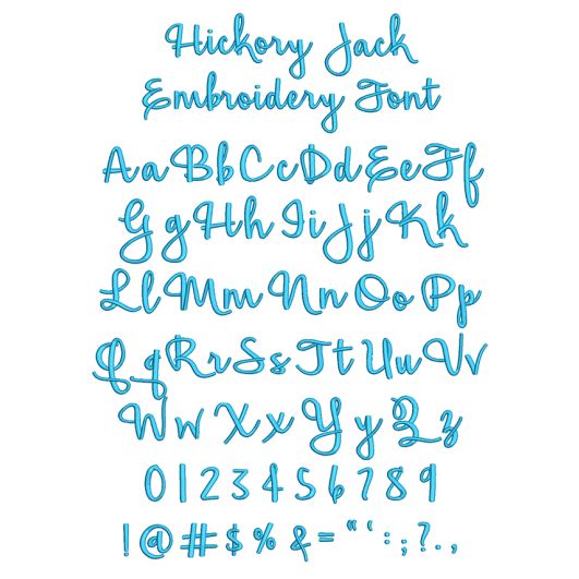 Hickory Jack Embroidery Font | Machine Embroidery Designs by JuJu