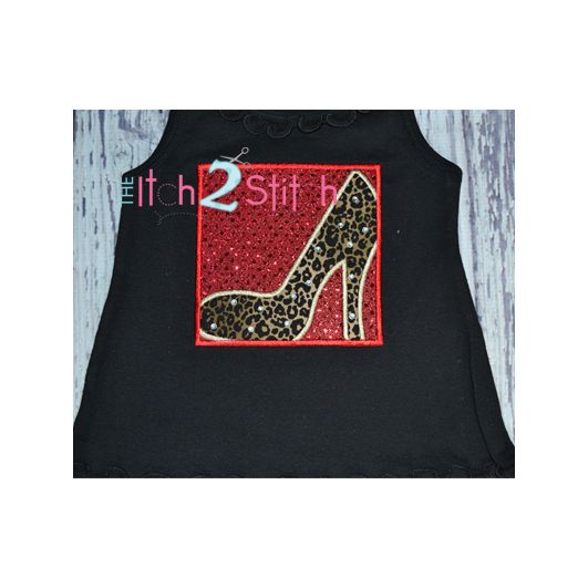 High Heel Shoe Box Applique | Machine Embroidery Designs by JuJu