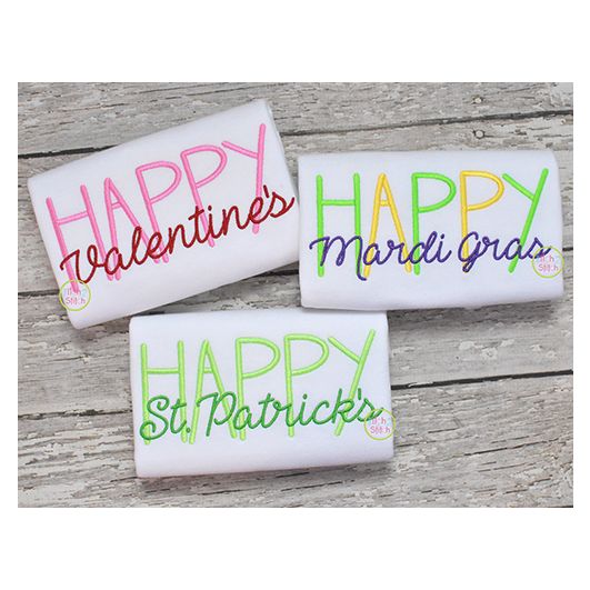 Holiday Text Embroidery Design Set 2