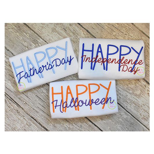 Holiday Text Embroidery Design Set 4