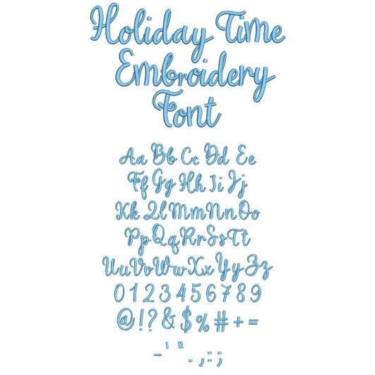 Holiday Time Embroidery Font | Machine Embroidery Designs by JuJu